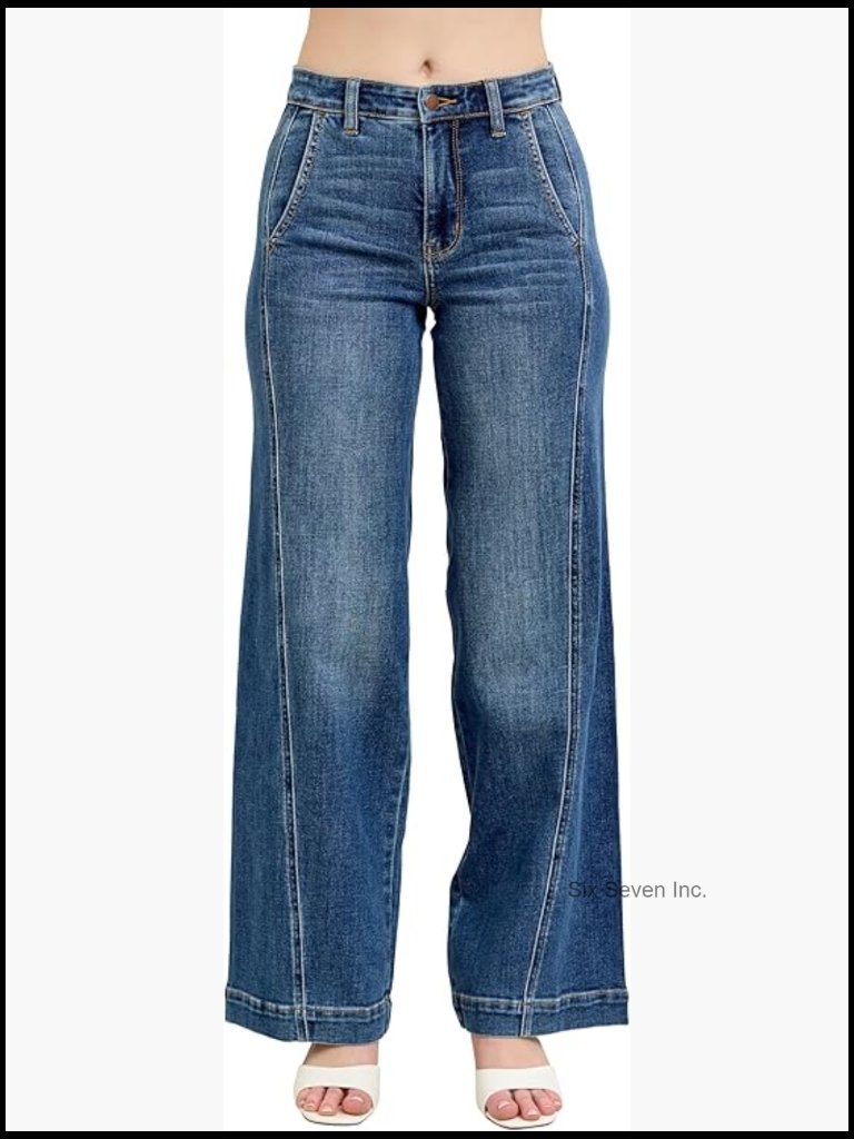 High Waisted Trouser Wide Leg Jeans